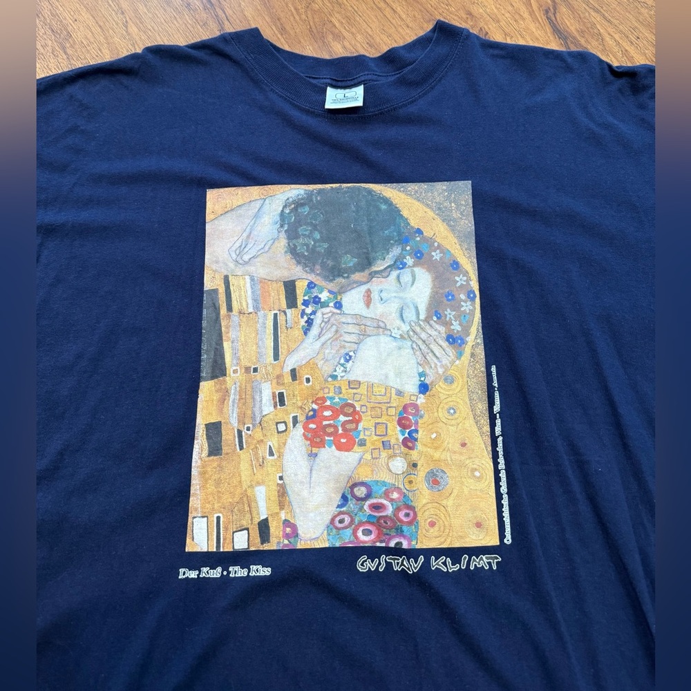 Vintage Gustav Klimt The Kiss Painting T Shirt Art Tee L Euro